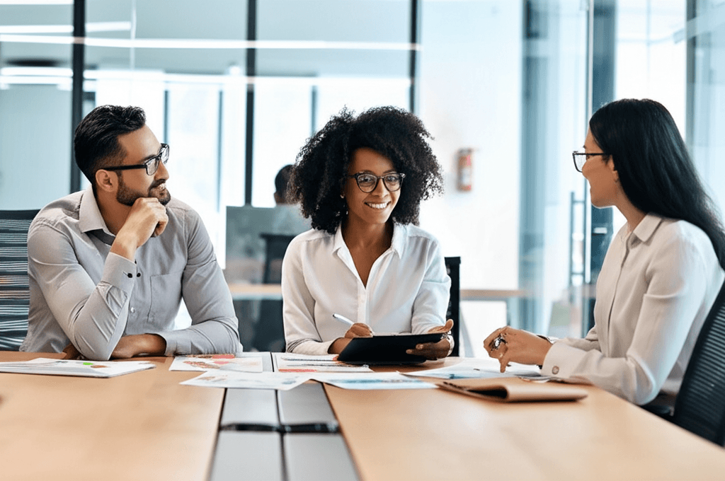 Product leaders in a working session